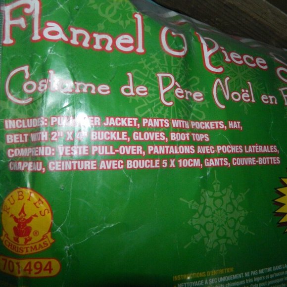 Rubies Christmas 701494 Flannel 6 pc Santa Suit Size XXL - Picture 2 of 7